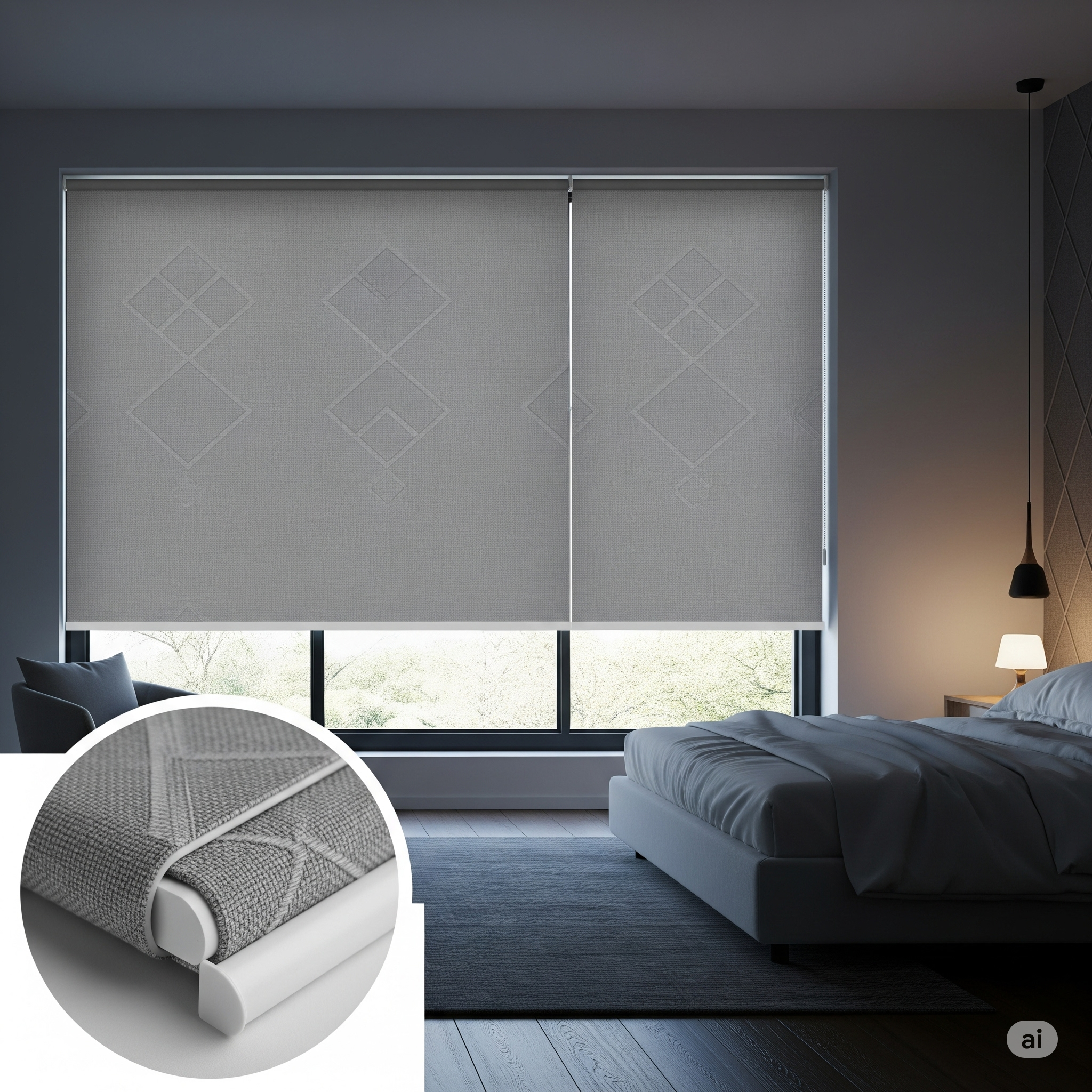 Roller blinds for office windows